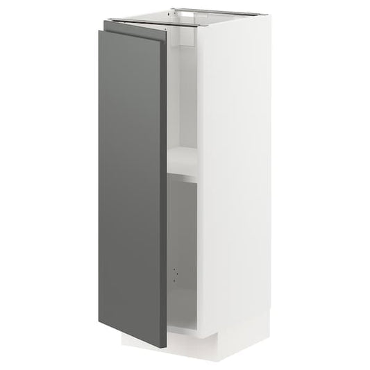 Ikea METOD - Base cabinet with shelves, white/Voxtorp dark grey, 30x37 cm