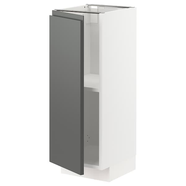 Ikea METOD - Base cabinet with shelves, white/Voxtorp dark grey, 30x37 cm