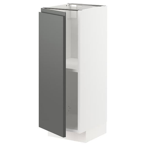METOD - Base cabinet with shelves, white/Voxtorp dark grey, 30x37 cm