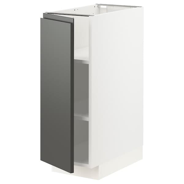 METOD - Base cabinet with shelves, white/Voxtorp dark grey, 30x60 cm - best price from Maltashopper.com 39455650
