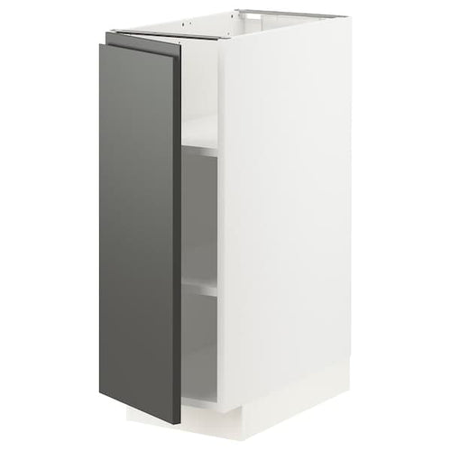 METOD - Base cabinet with shelves, white/Voxtorp dark grey, 30x60 cm