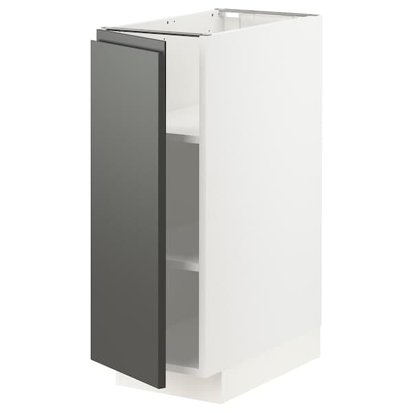 METOD - Base cabinet with shelves, white/Voxtorp dark grey, 30x60 cm