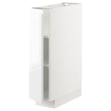 METOD base cabinet with shelves, white/Voxtorp high-gloss/white, 20x60 cm
