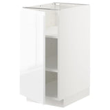 METOD base cabinet with shelves, white/Voxtorp high-gloss/white, 40x60 cm
