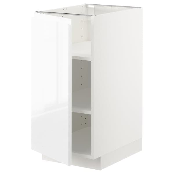 METOD - Base cabinet with shelves, white/Voxtorp high-gloss/white, 40x60 cm - best price from Maltashopper.com 79468486