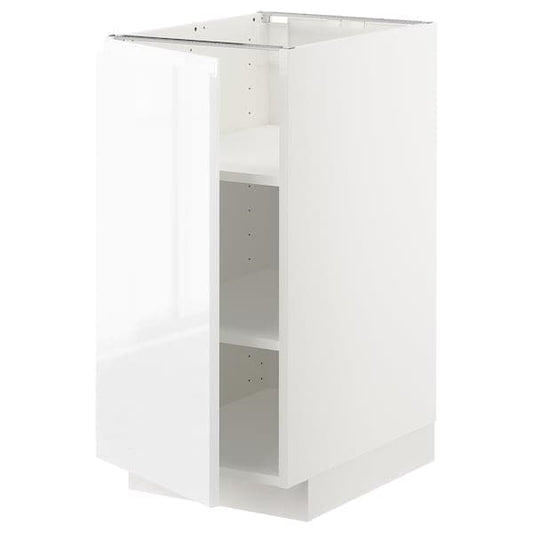 Ikea METOD - Base cabinet with shelves, white/Voxtorp high-gloss/white, 40x60 cm
