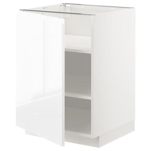 Ikea METOD - Base cabinet with shelves, white/Voxtorp high-gloss/white, 60x60 cm