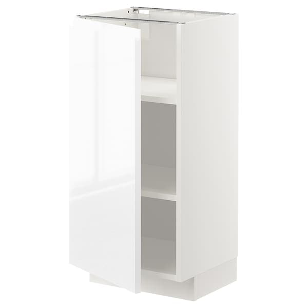 Ikea METOD - Base cabinet with shelves, white/Voxtorp high-gloss/white, 40x37 cm