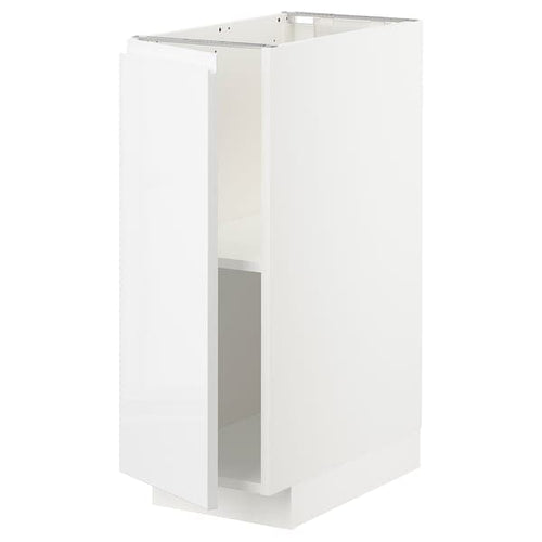 METOD - Base cabinet with shelves, white/Voxtorp high-gloss/white, 30x60 cm