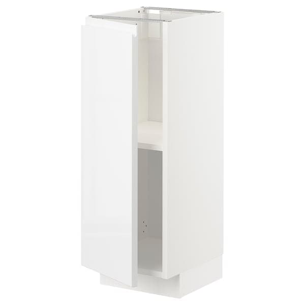 Ikea METOD - Base cabinet with shelves, white/Voxtorp high-gloss/white, 30x37 cm