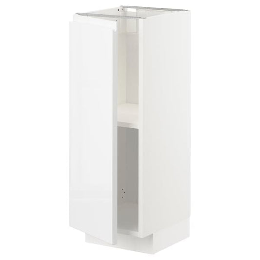 Ikea METOD - Base cabinet with shelves, white/Voxtorp high-gloss/white, 30x37 cm