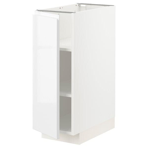 METOD - Base cabinet with shelves, white/Voxtorp high-gloss/white, 30x60 cm - best price from Maltashopper.com 39457649