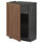 METOD - METOD Base cabinet with shelves, black Enköping/brown walnut effect, 60x37 cm