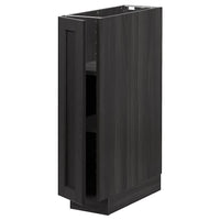 METOD - Base cabinet with shelves, black/Lerhyttan black stained, 20x60 cm - best price from Maltashopper.com 99456604