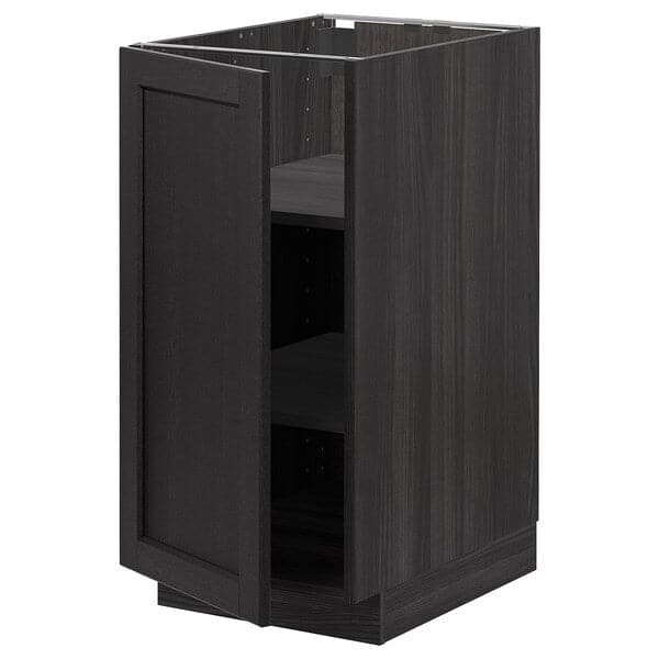 METOD - Base cabinet with shelves, black/Lerhyttan black stained, 40x60 cm - best price from Maltashopper.com 39460736