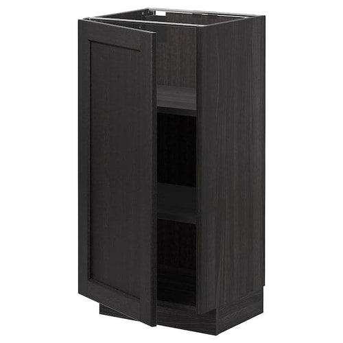 METOD - METOD Base cabinet with shelves, black/Lerhyttan black stained, 40x37 cm