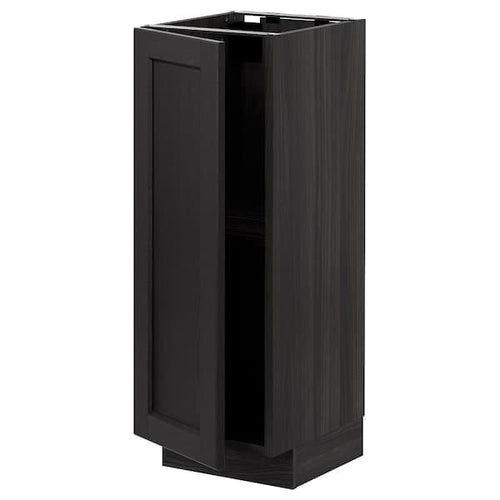 METOD - Base cabinet with shelves, black/Lerhyttan black stained, 30x37 cm