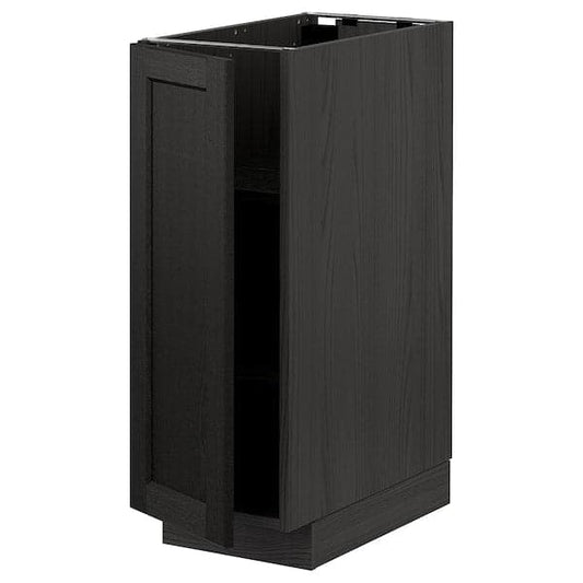 Ikea METOD - Base cabinet with shelves, black/Lerhyttan black stained, 30x60 cm