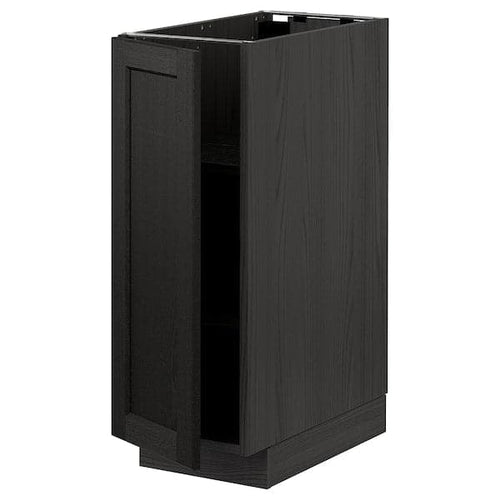 METOD - Base cabinet with shelves, black/Lerhyttan black stained, 30x60 cm