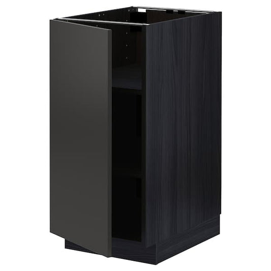 Ikea METOD - Base cabinet with shelves, black/Nickebo matt anthracite, 40x60 cm