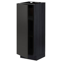 METOD - Base cabinet with shelves, black/Nickebo matt anthracite, 30x37 cm - best price from Maltashopper.com 99498878