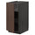 METOD base cabinet with shelves, black/Sinarp brown