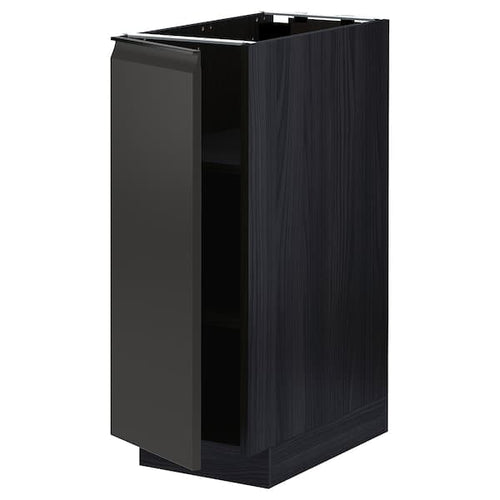 METOD - Base cabinet with shelves, black/Upplöv matt anthracite, 30x60 cm