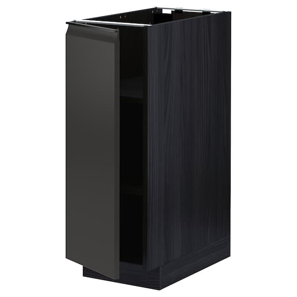 METOD - Base cabinet with shelves, black/Upplöv matt anthracite, 30x60 cm