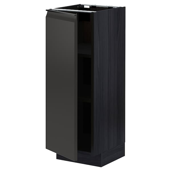 Ikea METOD - Base cabinet with shelves, black/Upplöv matt anthracite, 30x37 cm
