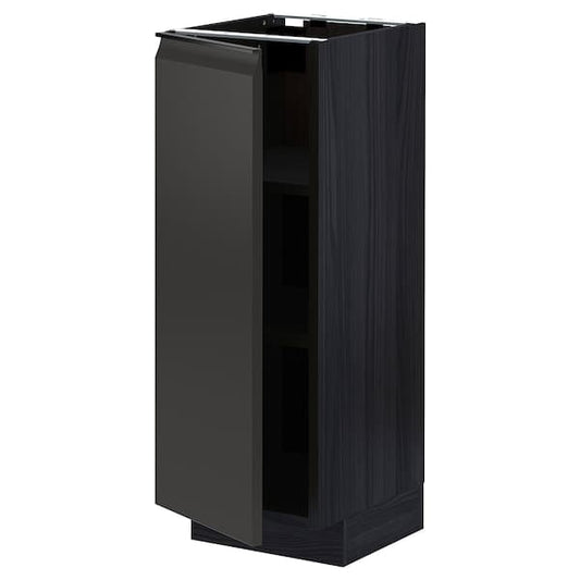 Ikea METOD - Base cabinet with shelves, black/Upplöv matt anthracite, 30x37 cm