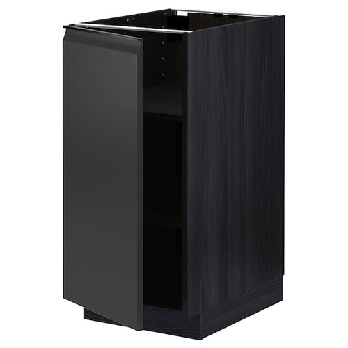 METOD - Base cabinet with shelves, black/Upplöv matt anthracite, 40x60 cm