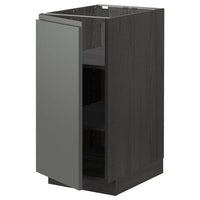METOD - Base cabinet with shelves, black/Voxtorp dark grey, 40x60 cm - best price from Maltashopper.com 69463328