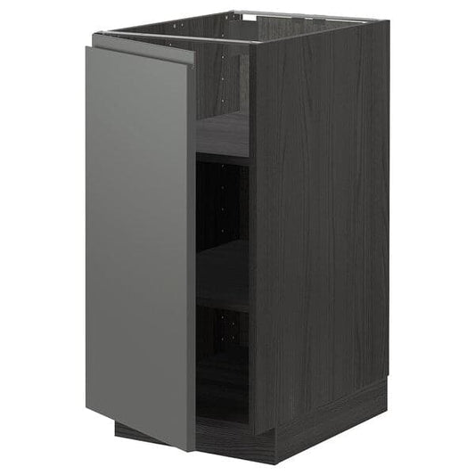 Ikea METOD - Base cabinet with shelves, black/Voxtorp dark grey, 40x60 cm