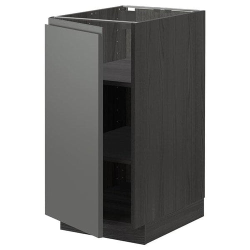 METOD - Base cabinet with shelves, black/Voxtorp dark grey, 40x60 cm