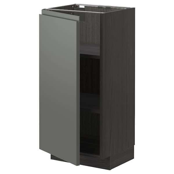 Ikea METOD - Base cabinet with shelves, black/Voxtorp dark grey, 40x37 cm