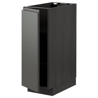 METOD - Base cabinet with shelves, black/Voxtorp dark grey, 30x60 cm - best price from Maltashopper.com 49469425