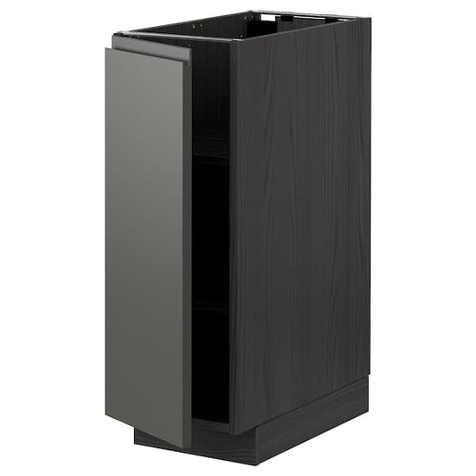 Ikea METOD - Base cabinet with shelves, black/Voxtorp dark grey, 30x60 cm