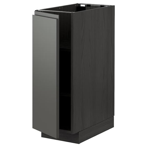 METOD - Base cabinet with shelves, black/Voxtorp dark grey, 30x60 cm