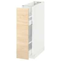 METOD - Base cabinet/pull-out int fittings, white/Askersund light ash effect, 20x60 cm - best price from Maltashopper.com 29216085