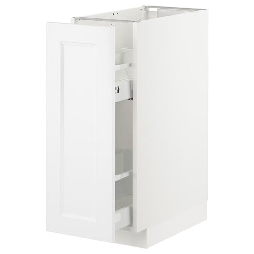 METOD - Base cabinet/pull-out int fittings, white/Axstad matt white, 30x60 cm