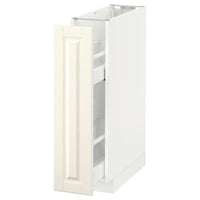 METOD - Base cabinet/pull-out int fittings, white/Bodbyn off-white, 20x60 cm - best price from Maltashopper.com 29168881