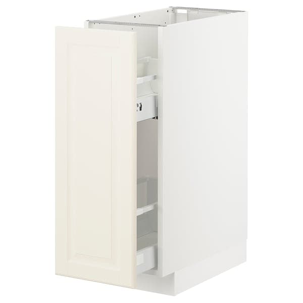Ikea METOD - Base cabinet/pull-out int fittings, white/Bodbyn off-white, 30x60 cm