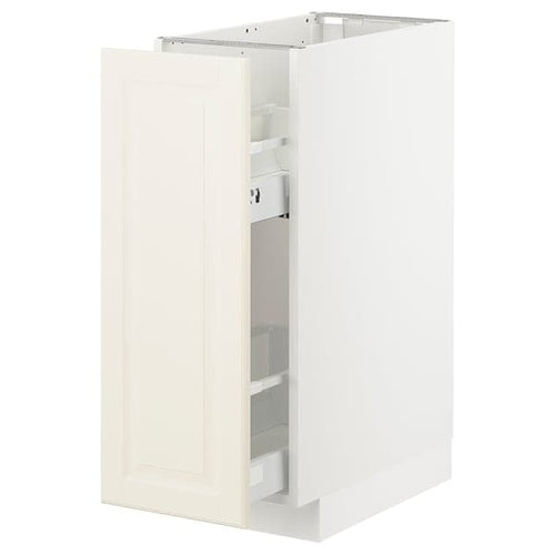METOD - Base cabinet/pull-out int fittings, white/Bodbyn off-white, 30x60 cm