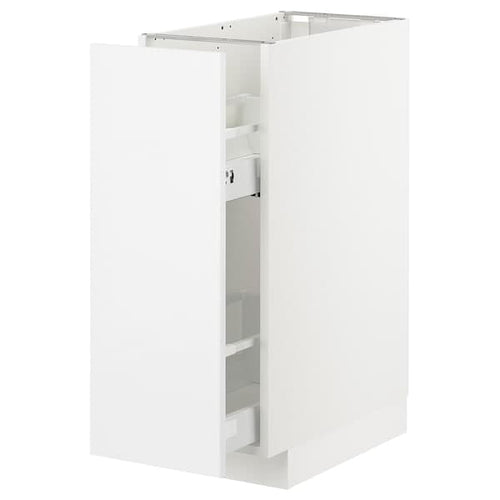 METOD - Base cabinet/pull-out int fittings, white Ringhult/high-gloss white, 30x60 cm