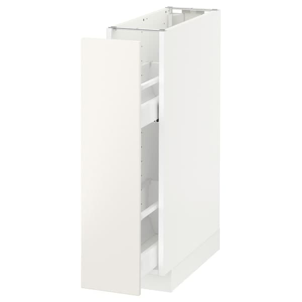 METOD - Base cabinet/pull-out int fittings, white/Veddinge white, 20x60 cm