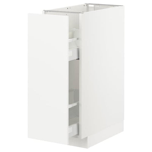 METOD - Base cabinet/pull-out int fittings, white/Veddinge white, 30x60 cm