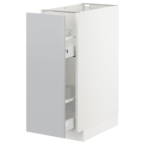 METOD - Base cabinet/pull-out int fittings, white/Veddinge grey, 30x60 cm