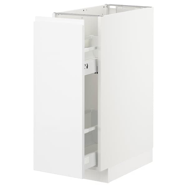 METOD - Base cabinet/pull-out int fittings, white/Voxtorp high-gloss/white, 30x60 cm - best price from Maltashopper.com 99300599