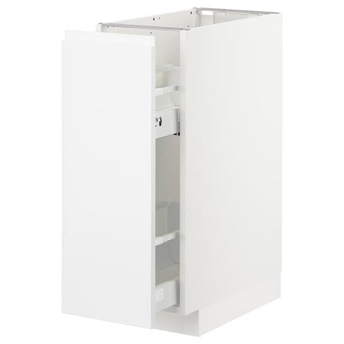 METOD - Base cabinet/pull-out int fittings, white/Voxtorp high-gloss/white, 30x60 cm