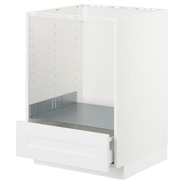 METOD - Base cabinet for oven with drawer, white/Axstad matt white, 60x60 cm - best price from Maltashopper.com 09288653